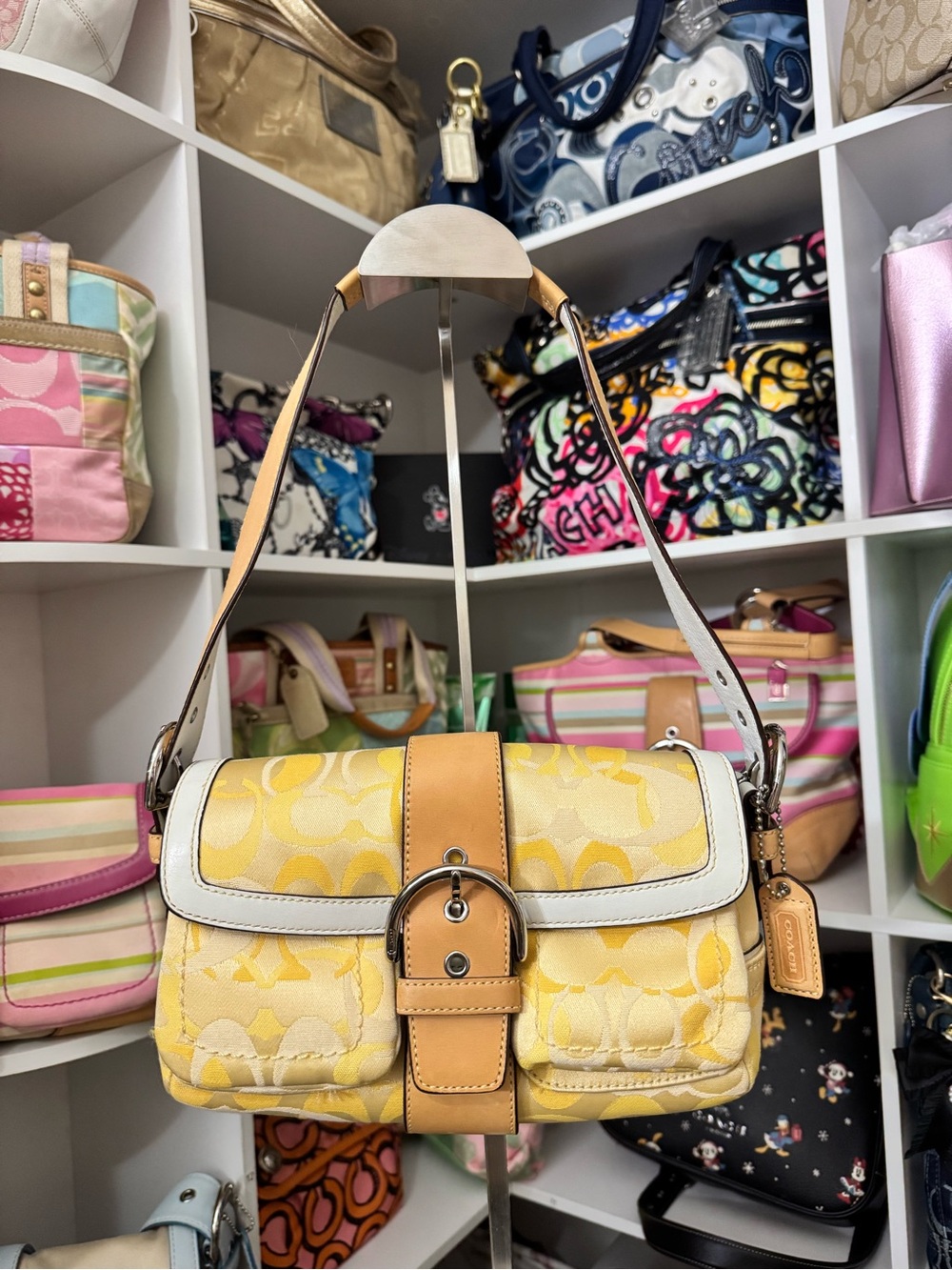 Coach Rare Vintage Yellow SoHo Small Flap Bag